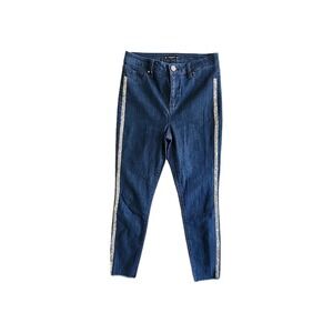 Tinseltown Juniors Glitter Side-Stripe High-rise Skinny Ankle Jeans Size 7/28‎